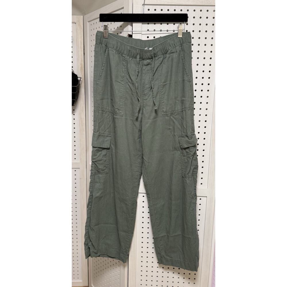Gap Women's Green Linen Lightweight Pull-On Pant - Size Medium
